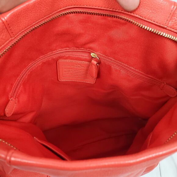 Coach Isabelle Pebbled Leather Hobo CrossBody Tote Purse Scout Burnt Orange READ - Picture 10 of 16